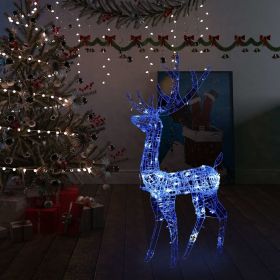 vidaXL Acrylic Reindeer Christmas Decoration 140 LEDs 4 ft Blue