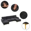 U-Shaped 4-Seat Indoor Modular Sofa Black