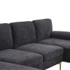 U-Shaped 4-Seat Indoor Modular Sofa Black