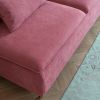 Modern Armless Loveseat Couch;  Armless Settee Bench;  Pink Cotton Linen-59.8''