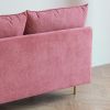 Modern Armless Loveseat Couch;  Armless Settee Bench;  Pink Cotton Linen-59.8''