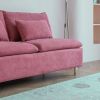 Modern Armless Loveseat Couch;  Armless Settee Bench;  Pink Cotton Linen-59.8''