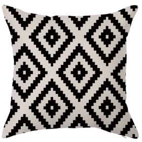 Modern Style Simple Atmospheric Geometric Linen Pillow Cover (Option: 5 Style-45x45cm)