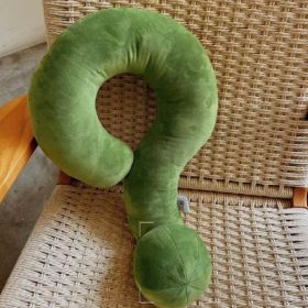 Question Mark Neck Pillow Comfortable Fabric (Option: Green-Large)