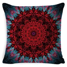 Bohemian Style Mandala Bedside And Sofa Cushion American Retro Linen Pillow Cover (Option: Style Fifteen-45x 45 Pillowcase)