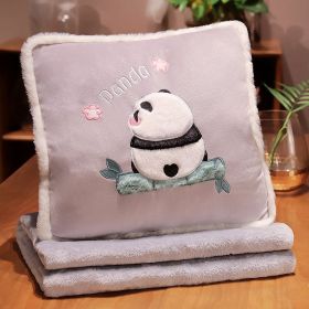 Cartoon Panda Back Three-in-one Four Seasons Universal Cushion Pillow Blanket (Option: Sitting Bamboo Back Shadow-40 Ã— 40cm Blanket 100 Ã— 170cm)