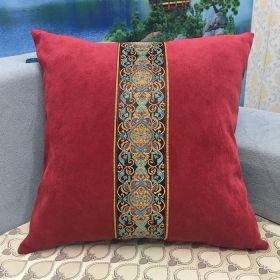 European Style Living Room Sofa Pillow Cover (Option: Red-60X60CM Without Core)