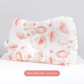 Newborn Infant Anti-deviation Head Baby Pillow (Option: Pink Floral)