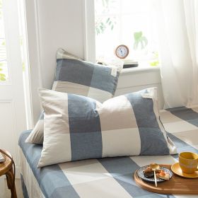 Pastoral Style Full Cotton Pillowcase (Option: Light Coffee Blue-30x50cm)