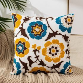 Pastoral Style Home Sofa Cushion Flower Embroidery Pillow Cover (Option: Style 2-45x45cm)