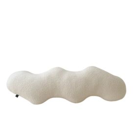 Special-shaped Pillow Sofa Cushion Long Bedside Soft Cushion (Option: Curved Beige-See Details)