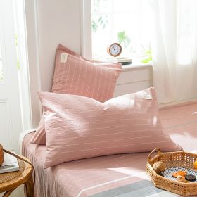 Pastoral Style Full Cotton Pillowcase (Option: Cardamom Pink-30x50cm)