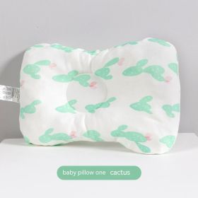 Newborn Infant Anti-deviation Head Baby Pillow (Option: Small Green Cactus)