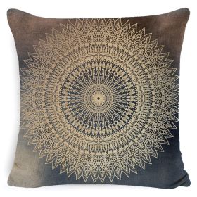 Bohemian Style Mandala Bedside And Sofa Cushion American Retro Linen Pillow Cover (Option: Style 17-45x 45 Pillowcase)