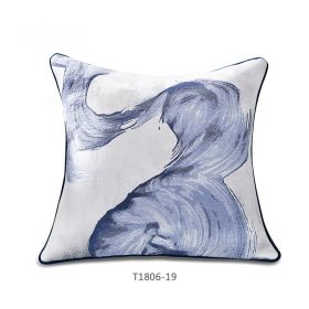 New Chinese Blue Ink Painting Series Pillow Cover (Option: T1806 19-45x45cm)