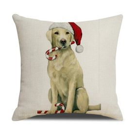 Christmas White Animal Printed Pillowcase (Option: XPBZT021F16-45x45cm Linen Without Pillow)