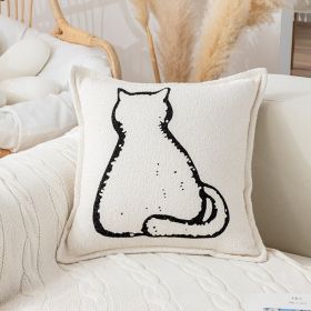 Simple Modern Cartoon Printed Pillow (Option: 45 X45cm Pillow Cover-Fatty Cat)