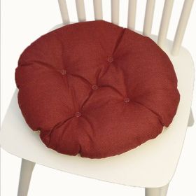 Multicolor Linen Five-circle Chair Cushion Chair Cushion (Option: Round Wine Red-4040CM Linen)