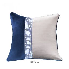 New Chinese Blue Ink Painting Series Pillow Cover (Option: T1806 22-45x45cm)