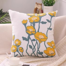 Pastoral Ins Home Couch Pillow Bed Head Cushion Cover (Option: Flower Series Style 5-45 X45cm Without Core)