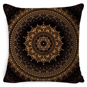 Bohemian Style Mandala Bedside And Sofa Cushion American Retro Linen Pillow Cover (Option: Style 5-45x 45 Pillowcase)