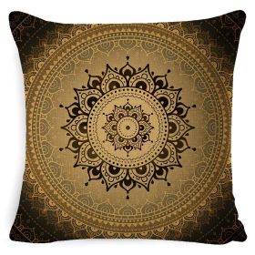 Bohemian Style Mandala Bedside And Sofa Cushion American Retro Linen Pillow Cover (Option: Style 1-45x 45 Pillowcase)