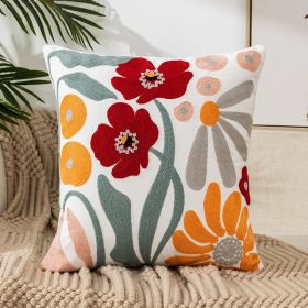 Pastoral Style Home Sofa Cushion Flower Embroidery Pillow Cover (Option: Style 1-45x45cm)