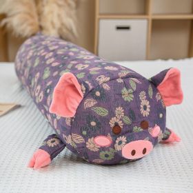 Three-layer Gauze Removable And Washable Multifunctional Pig-shaped Throw Pillow Doll (Option: Purple Pig-110cm Cannot Be Removed)