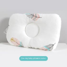 Newborn Infant Anti-deviation Head Baby Pillow (Option: White Background Feather)