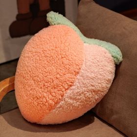 Super Cute Cartoon Fruit Carrot Cactus Pineapple Cotton Velvet Fruit Pillow (Option: Peach-Average Size)