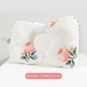 Newborn Infant Anti-deviation Head Baby Pillow (Option: Rose Flower)