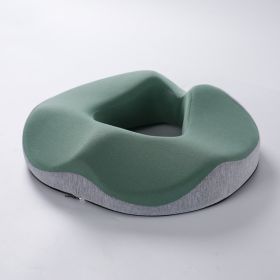 Office Hollow Breathable Seat Cushion (Option: Light Gray And Green-420x375x95mm)