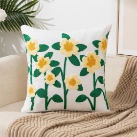 Pastoral Style Home Sofa Cushion Flower Embroidery Pillow Cover (Option: Style 8-45x45cm)