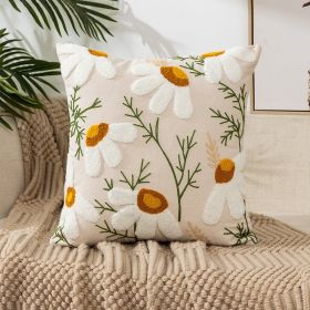 Pastoral Style Home Sofa Cushion Flower Embroidery Pillow Cover (Option: Style 6-45x45cm)