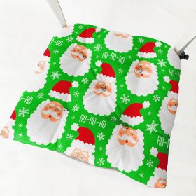 Cotton-filled Thickened Cotton And Linen Printing Chair Cushion (Option: Square Christmas Series 2 2-Velvet)