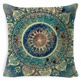 Bohemian Style Mandala Bedside And Sofa Cushion American Retro Linen Pillow Cover (Option: Style 3-45x 45 Pillowcase)