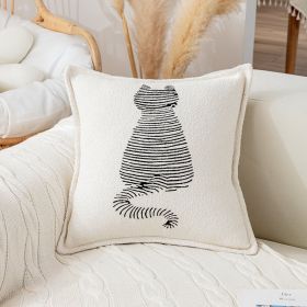 Simple Modern Cartoon Printed Pillow (Option: 45 X45cm Pillow Cover-Punk Cat)