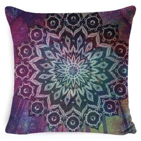 Bohemian Style Mandala Bedside And Sofa Cushion American Retro Linen Pillow Cover (Option: Style 16-45x 45 Pillowcase)