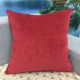 European Style Living Room Sofa Pillow Cover (Option: Red Solid Color-60X60CM Without Core)