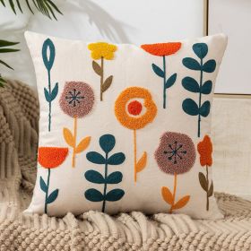 Pastoral Style Home Sofa Cushion Flower Embroidery Pillow Cover (Option: Style 3-45x45cm)