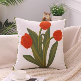 Pastoral Ins Home Couch Pillow Bed Head Cushion Cover (Option: Flower Series Style 2-45 X45cm Without Core)