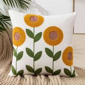 Pastoral Style Home Sofa Cushion Flower Embroidery Pillow Cover (Option: Style 4-45x45cm)