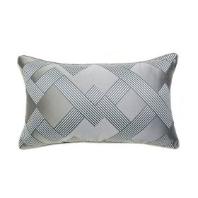 Classic Dark Gray Geometric Jacquard Pillow (Option: Dark Gray-30X50CM Without Core)