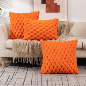 Woven Fleece Solid Color Pillow Waist Rest Pillow Cover (Option: 30x50-Orange)