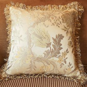 European Style Living Room Sofa Tassel Pillow Cover (Option: Light Champagne-30X50cm Pillowcase)