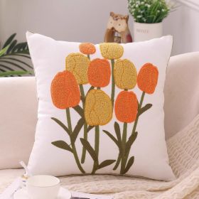 Pastoral Ins Home Couch Pillow Bed Head Cushion Cover (Option: Flower Series Style 3-45 X45cm Without Core)