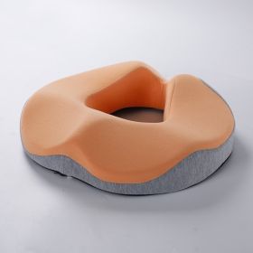 Office Hollow Breathable Seat Cushion (Option: Light Gray And Orange-420x375x95mm)