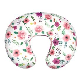 Baby Feeding Pillow Pillowcase Elastic U-shaped Breastfeeding (Option: A126 Pink Small Flower-50x38x17CM)