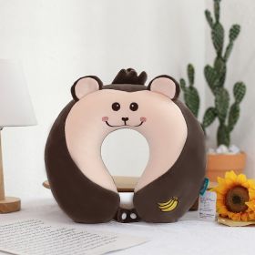 Memory Foam U-shaped Pillow (Option: Monkey Style-30x26cm)