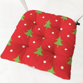 Cotton-filled Thickened Cotton And Linen Printing Chair Cushion (Option: Square Christmas Series 2 6-Velvet)